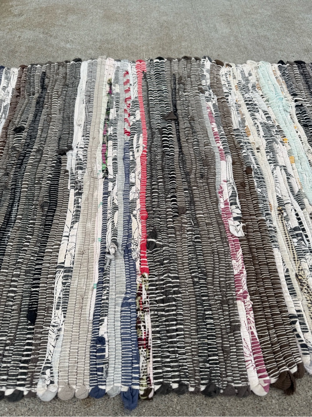 Multi-Color Woven Cotton Rag Rug - Picture 3 of 5